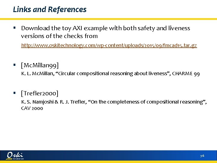 Links and References § Download the toy AXI example with both safety and liveness