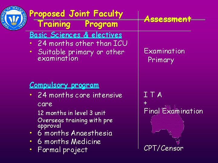Proposed Joint Faculty Training Program Basic Sciences & electives • 24 months other than Proposed Joint Faculty Training Program Basic Sciences & electives • 24 months other than