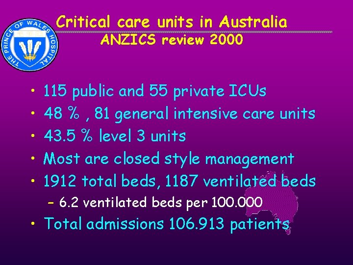 Critical care units in Australia ANZICS review 2000 • • • 115 public and Critical care units in Australia ANZICS review 2000 • • • 115 public and