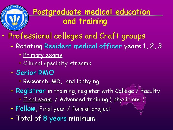Postgraduate medical education and training • Professional colleges and Craft groups – Rotating Resident Postgraduate medical education and training • Professional colleges and Craft groups – Rotating Resident
