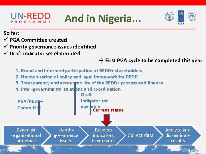 And in Nigeria. . . So far: ü PGA Committee created ü Priority governance