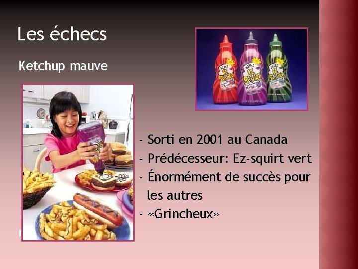 Les échecs Ketchup mauve - Sorti en 2001 au Canada - Prédécesseur: Ez-squirt vert
