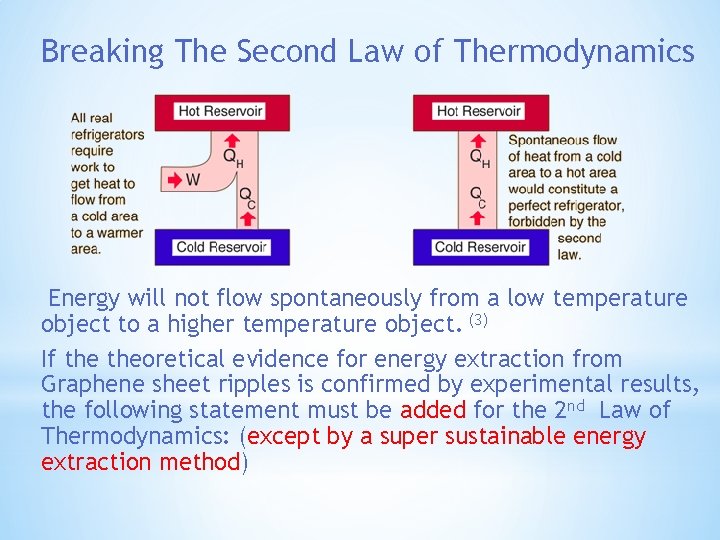 Breaking The Second Law of Thermodynamics Energy will not flow spontaneously from a low