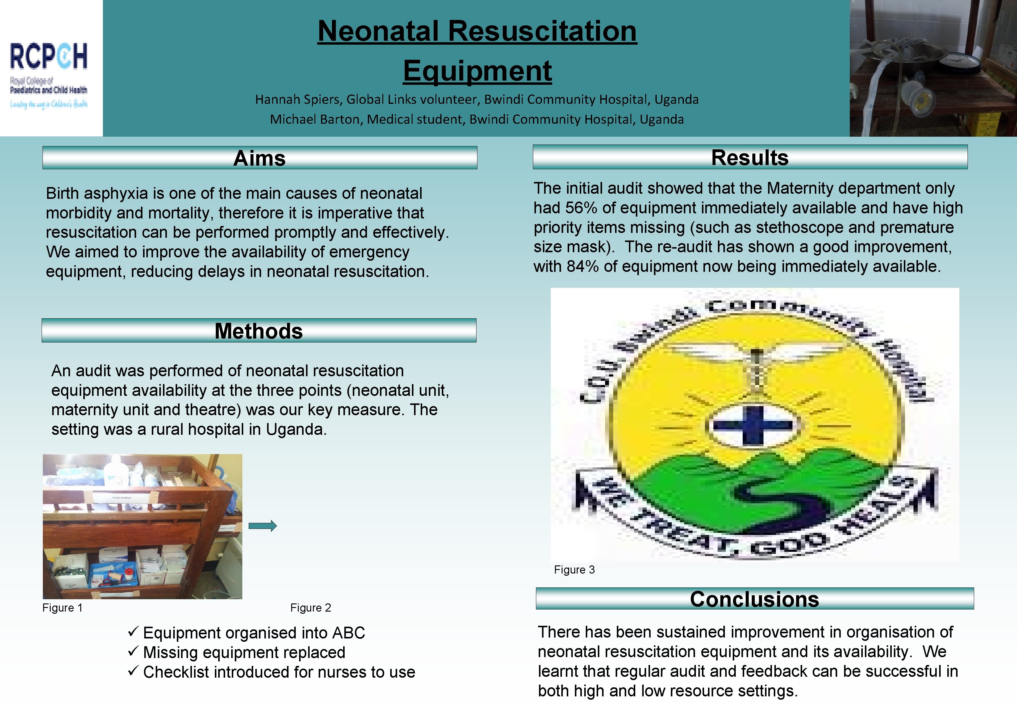 Neonatal Resuscitation Equipment Hannah Spiers, Global Links volunteer, Bwindi Community Hospital, Uganda Michael Barton,