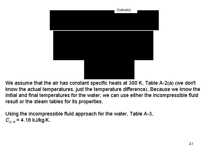 0(steady) We assume that the air has constant specific heats at 300 K, Table