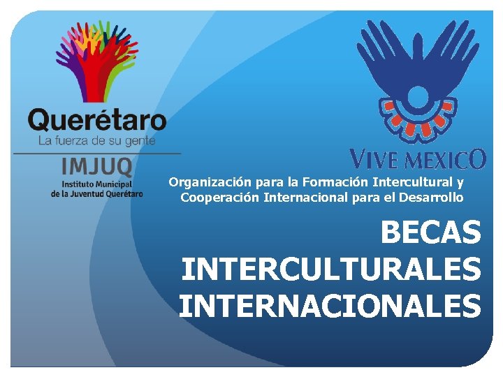 Organización para la Formación Intercultural y Cooperación Internacional para el Desarrollo BECAS INTERCULTURALES INTERNACIONALES