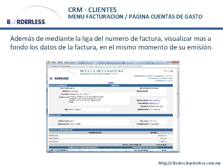 CRM - CLIENTES MENU FACTURACION / PAGINA CUENTAS DE GASTO Además de mediante la