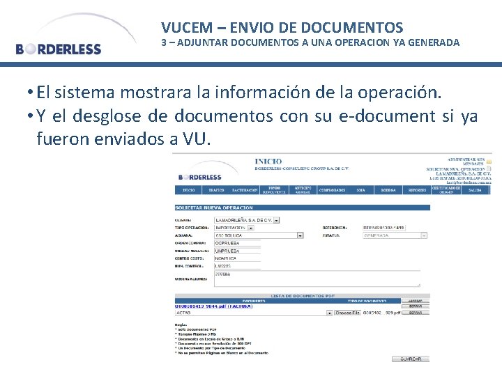 VUCEM – ENVIO DE DOCUMENTOS 3 – ADJUNTAR DOCUMENTOS A UNA OPERACION YA GENERADA