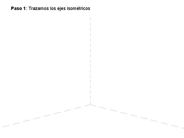 Paso 1: Trazamos los ejes isométricos 