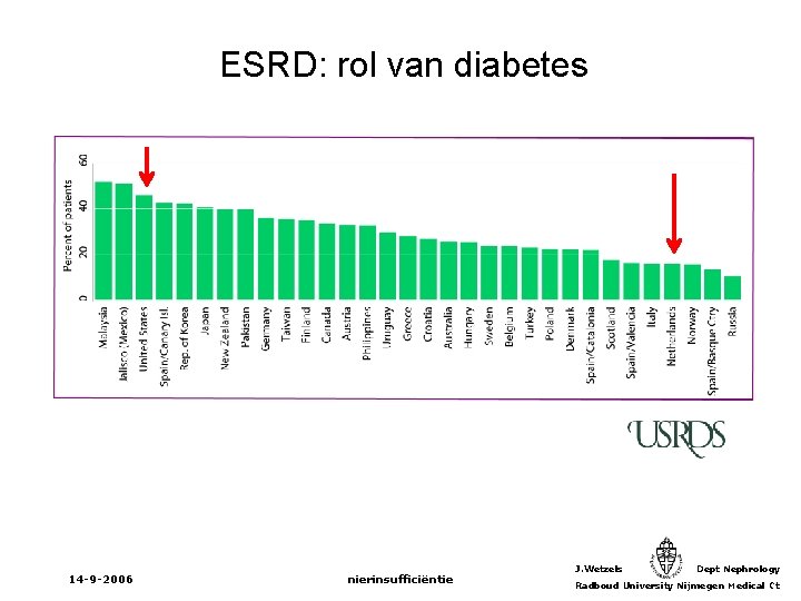 ESRD: rol van diabetes 14 -9 -2006 nierinsufficiëntie J. Wetzels Dept Nephrology Radboud University