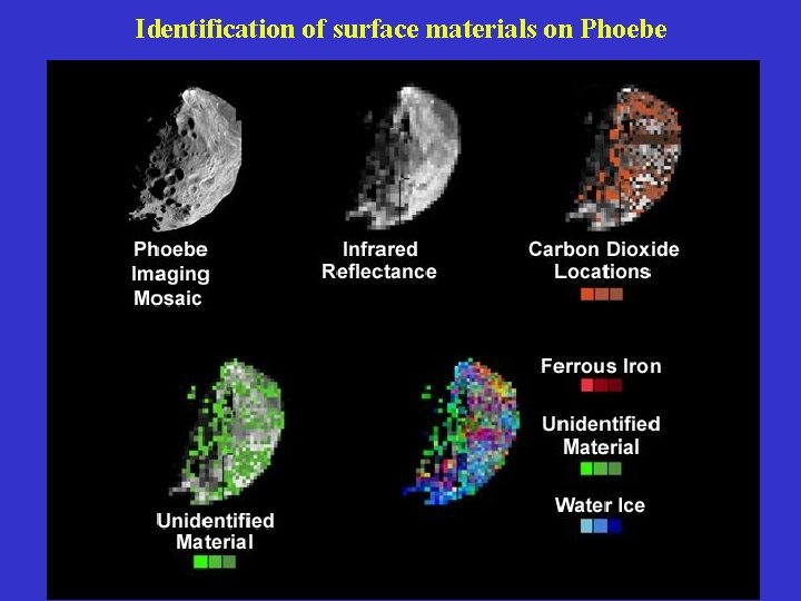 Identification of surface materials on Phoebe 