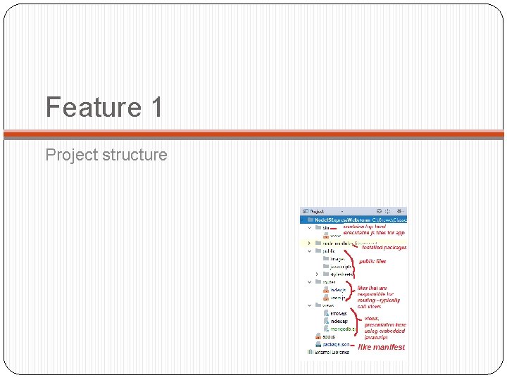 Feature 1 Project structure 