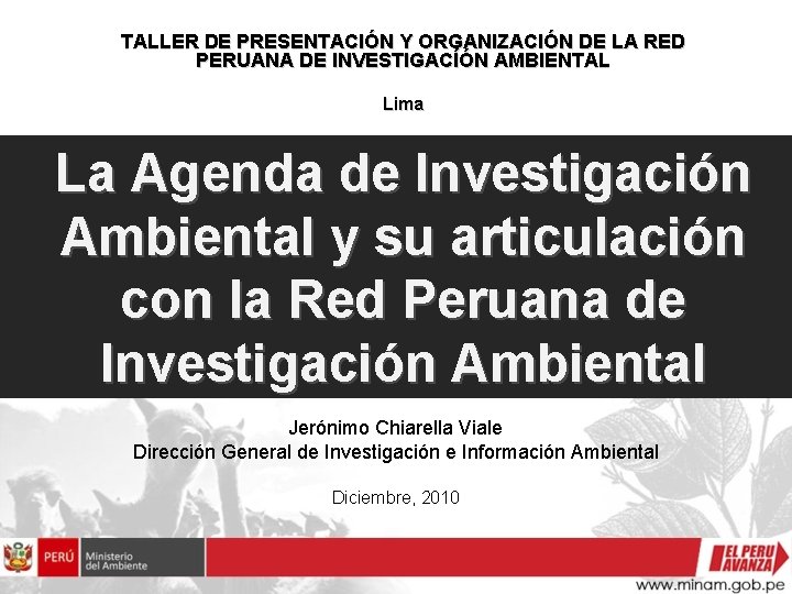 TALLER DE PRESENTACIN Y ORGANIZACIN DE LA RED