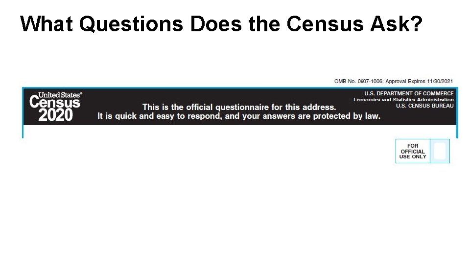 What Questions Does the Census Ask? 