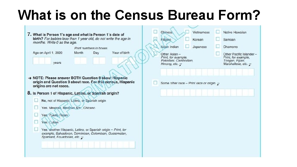 What is on the Census Bureau Form? 