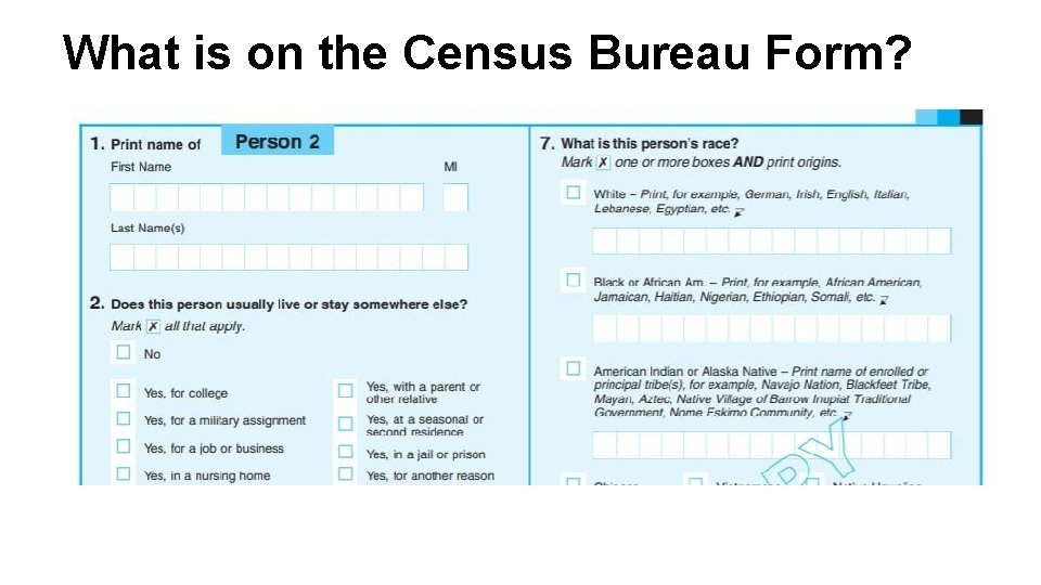What is on the Census Bureau Form? 