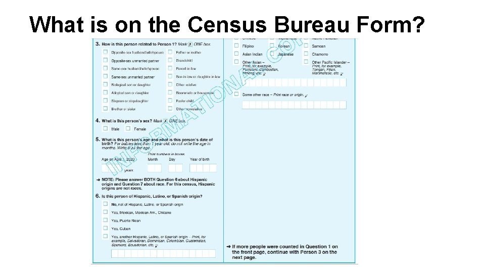 What is on the Census Bureau Form? 