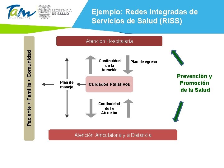 Ejemplo: Redes Integradas de Servicios de Salud (RISS) Paciente + Familia + Comunidad Atencion