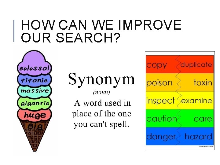 HOW CAN WE IMPROVE OUR SEARCH? 