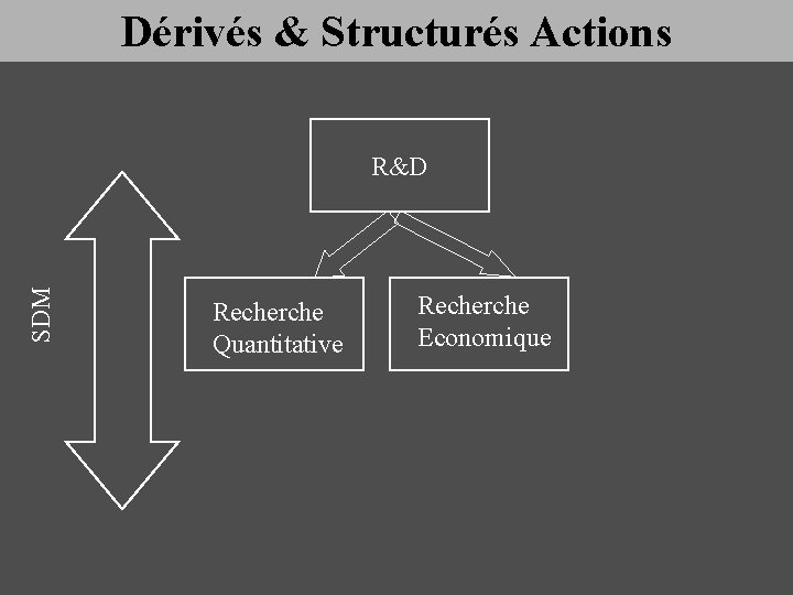 Dérivés & Structurés Actions SDM R&D Recherche Quantitative Recherche Economique 