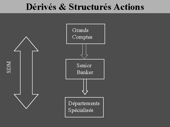 Dérivés & Structurés Actions SDM Grands Comptes Senior Banker Départements Spécialisés 