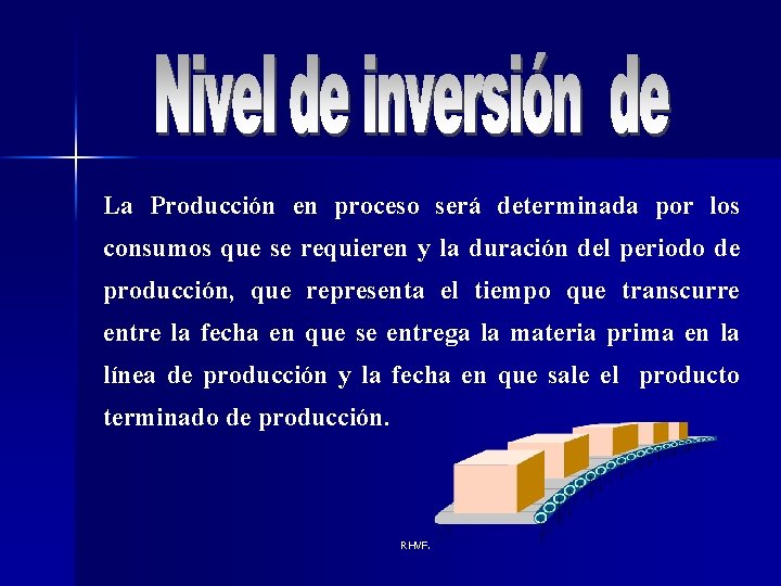 La Producción en proceso será determinada por los consumos que se requieren y la