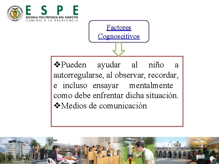 Factores Cognoscitivos v. Pueden ayudar al niño a autorregularse, al observar, recordar, e incluso Factores Cognoscitivos v. Pueden ayudar al niño a autorregularse, al observar, recordar, e incluso