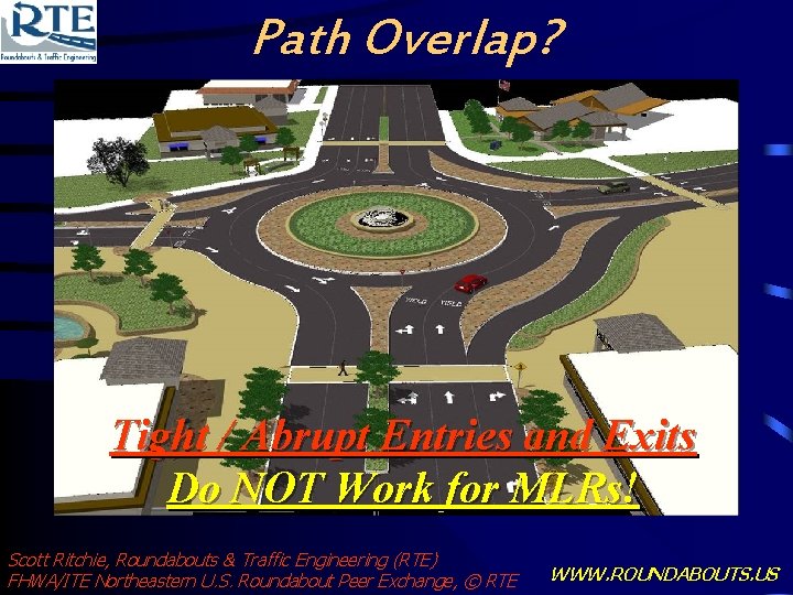 Path Overlap? Tight / Abrupt Entries and Exits Do NOT Work for MLRs! Scott
