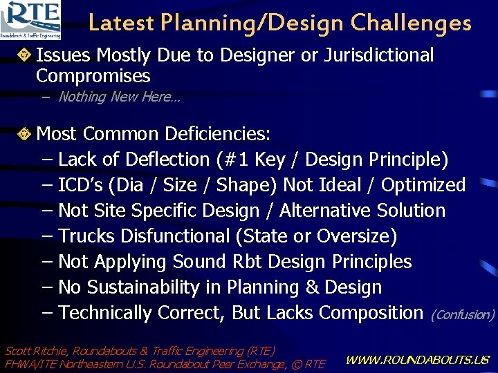 Latest Planning/Design Challenges Issues Mostly Due to Designer or Jurisdictional Compromises – Nothing New