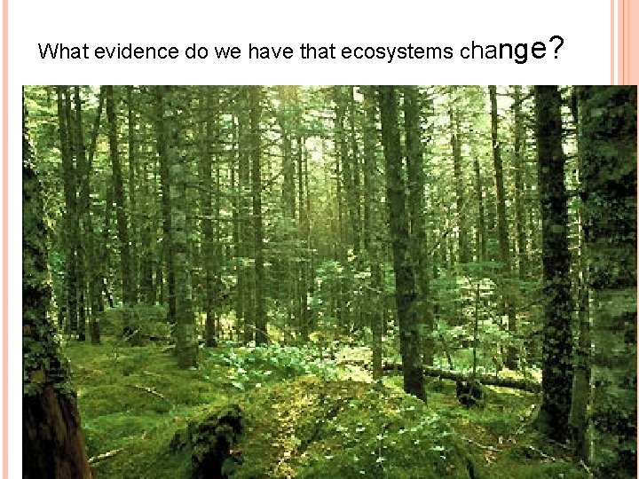 What evidence do we have that ecosystems change? 