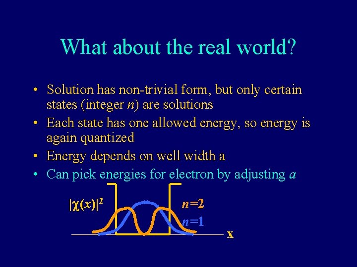 What about the real world? • Solution has non-trivial form, but only certain states