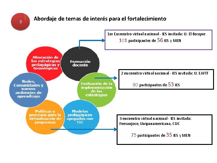 3 Abordaje de temas de interés para el fortalecimiento 1 er Encuentro virtual nacional