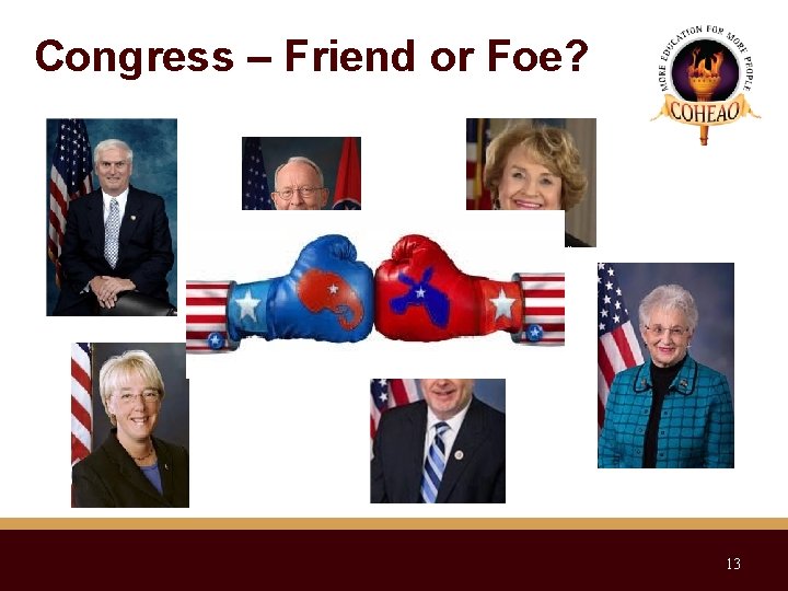 Congress – Friend or Foe? 13 