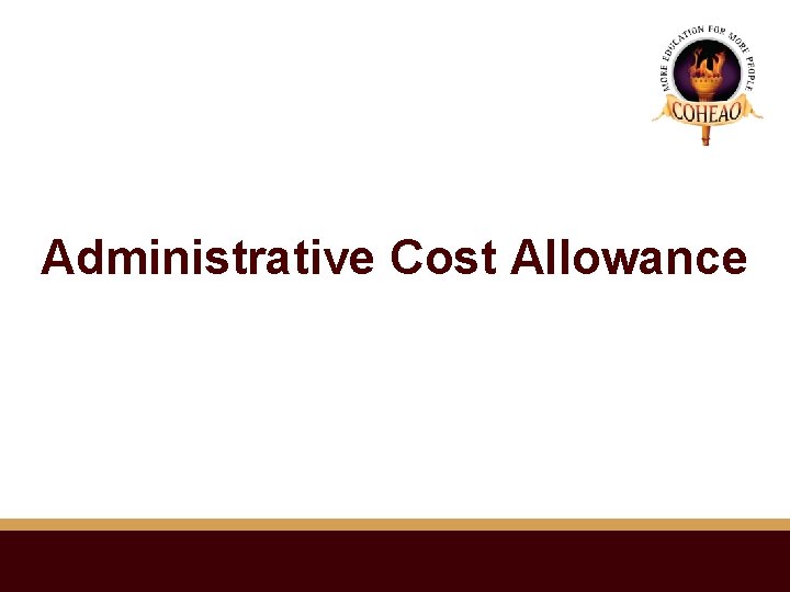 Administrative Cost Allowance 