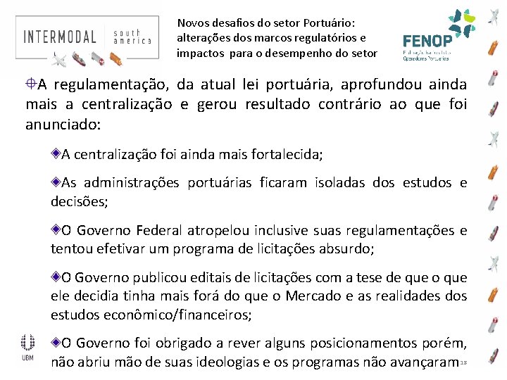 Novos desafios do setor Portuário: alterações dos marcos regulatórios e impactos para o desempenho