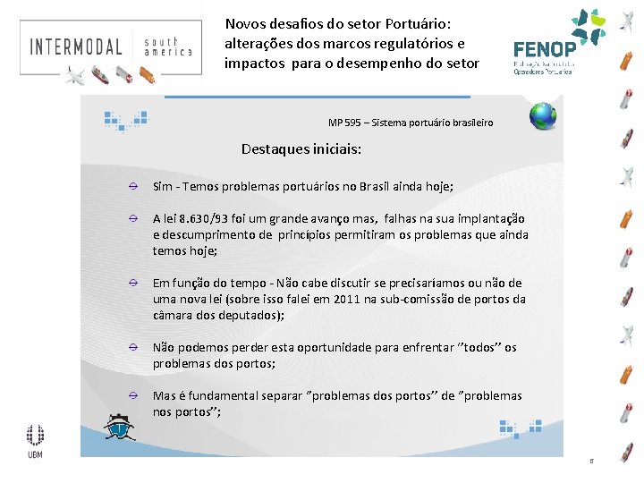 Novos desafios do setor Portuário: alterações dos marcos regulatórios e impactos para o desempenho