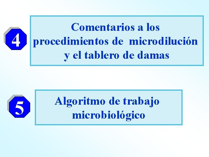 4 5 Comentarios a los procedimientos de microdilución y el tablero de damas Algoritmo