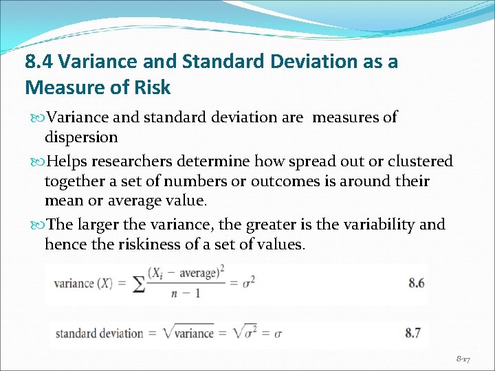 Chapter 8 Risk and Return 8 1 LEARNING