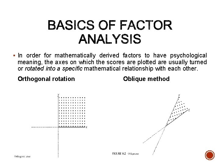 § In order for mathematically derived factors to have psychological meaning, the axes on