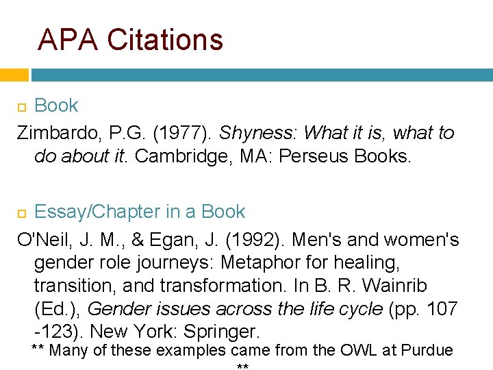 APA Citations Book Zimbardo, P. G. (1977). Shyness: What it is, what to do APA Citations Book Zimbardo, P. G. (1977). Shyness: What it is, what to do