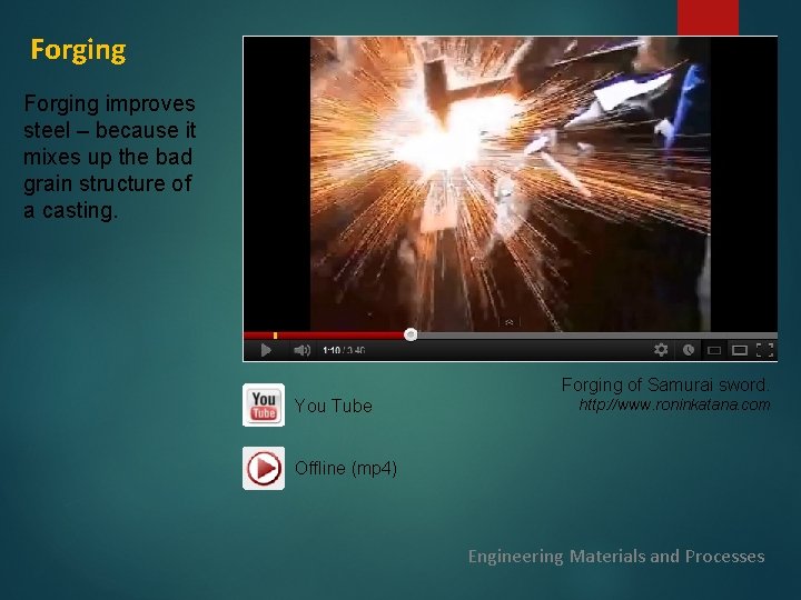 Forging improves steel – because it mixes up the bad grain structure of a