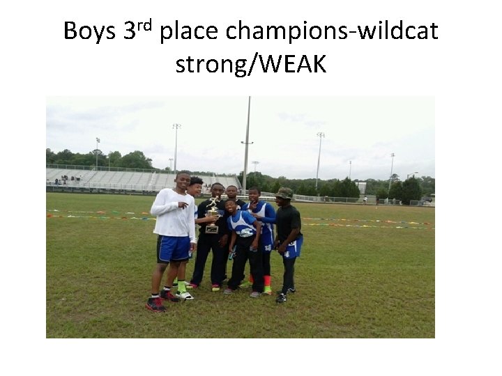 Boys 3 rd place champions-wildcat strong/WEAK 