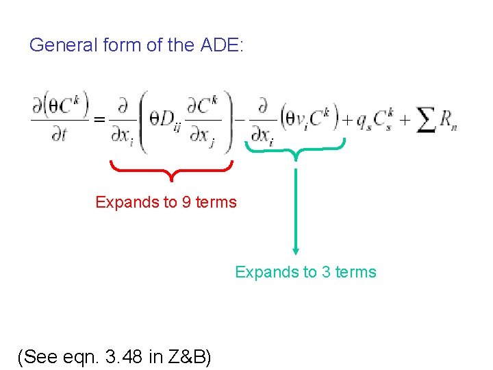 General form of the ADE: Expands to 9 terms Expands to 3 terms (See