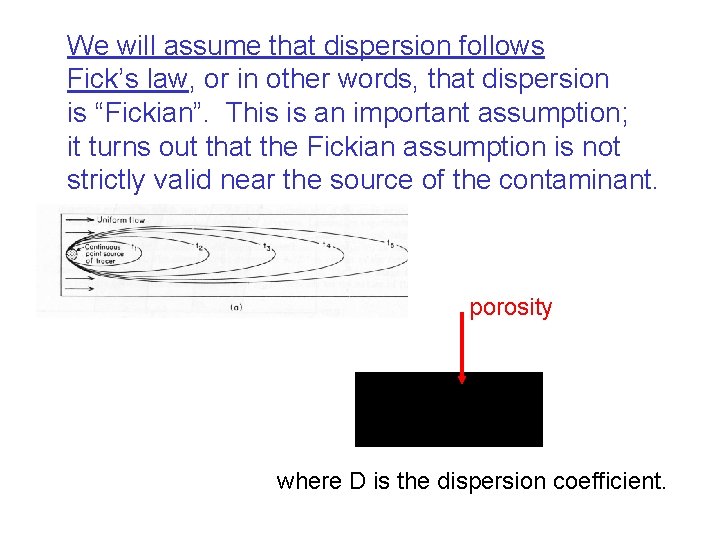 We will assume that dispersion follows Fick’s law, or in other words, that dispersion