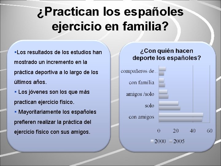 ¿Practican los españoles ejercicio en familia? §Los resultados de los estudios han mostrado un