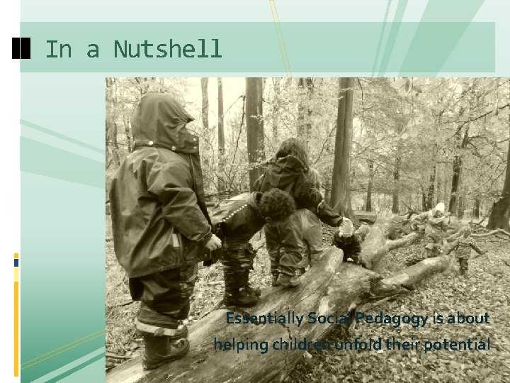 In a Nutshell Essentially Social Pedagogy is about helping children unfold their potential 