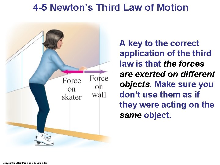 4 -5 Newton’s Third Law of Motion A key to the correct application of