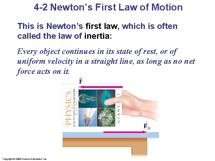 4 -2 Newton’s First Law of Motion This is Newton’s first law, which is