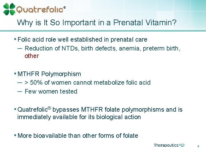 Why is It So Important in a Prenatal Vitamin? • Folic acid role well