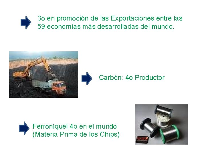 3 o en promoción de las Exportaciones entre las 59 economías más desarrolladas del